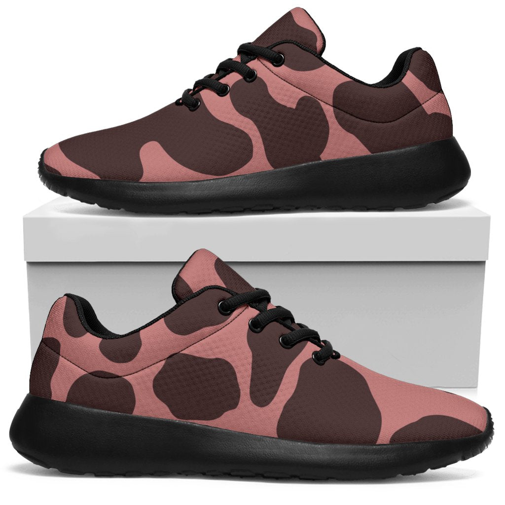 Red Brown Cow Print Sport Shoes GearFrost