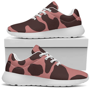 Red Brown Cow Print Sport Shoes GearFrost