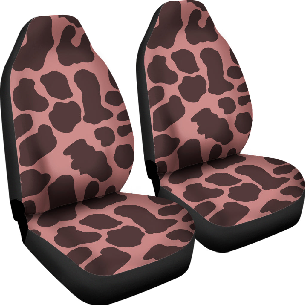 Red Brown Cow Print Universal Fit Car Seat Covers