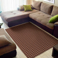 Red Brown Houndstooth Pattern Print Floor Mat