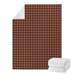 Red Brown Houndstooth Pattern Print Blanket