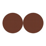 Red Brown Houndstooth Pattern Print Car Coasters
