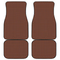 Red Brown Houndstooth Pattern Print Front and Back Car Floor Mats