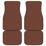 Red Brown Houndstooth Pattern Print Front and Back Car Floor Mats