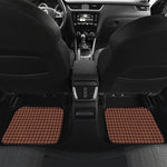 Red Brown Houndstooth Pattern Print Front and Back Car Floor Mats