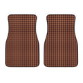 Red Brown Houndstooth Pattern Print Front Car Floor Mats