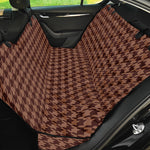 Red Brown Houndstooth Pattern Print Pet Car Back Seat Cover