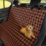 Red Brown Houndstooth Pattern Print Pet Car Back Seat Cover
