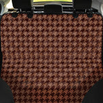 Red Brown Houndstooth Pattern Print Pet Car Back Seat Cover