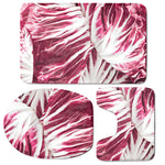 Red Cabbage Leaves Print 3 Piece Bath Mat Set