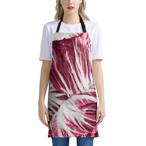 Red Cabbage Leaves Print Apron