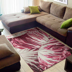 Red Cabbage Leaves Print Area Rug