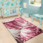 Red Cabbage Leaves Print Area Rug