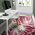 Red Cabbage Leaves Print Area Rug