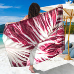 Red Cabbage Leaves Print Beach Sarong Wrap