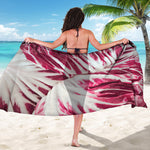 Red Cabbage Leaves Print Beach Sarong Wrap