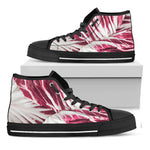 Red Cabbage Leaves Print Black High Top Shoes