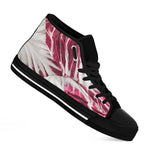 Red Cabbage Leaves Print Black High Top Shoes