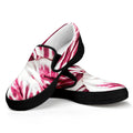 Red Cabbage Leaves Print Black Slip On Sneakers