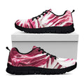 Red Cabbage Leaves Print Black Running Shoes