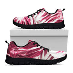 Red Cabbage Leaves Print Black Sneakers