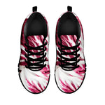 Red Cabbage Leaves Print Black Sneakers