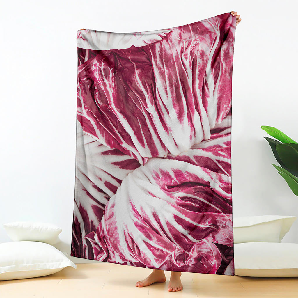 Red Cabbage Leaves Print Blanket