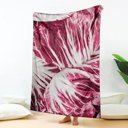 Red Cabbage Leaves Print Blanket