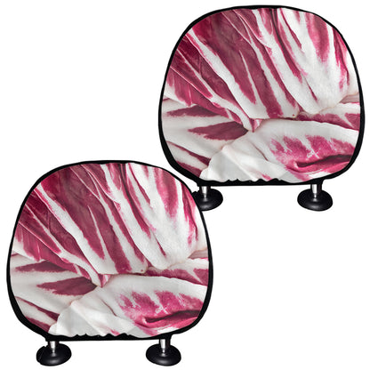 Red Cabbage Leaves Print Car Headrest Covers