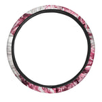 Red Cabbage Leaves Print Car Steering Wheel Cover