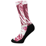 Red Cabbage Leaves Print Crew Socks
