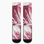 Red Cabbage Leaves Print Crew Socks
