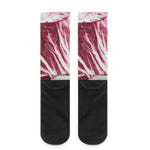 Red Cabbage Leaves Print Crew Socks