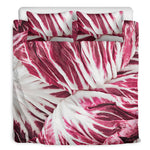 Red Cabbage Leaves Print Duvet Cover Bedding Set