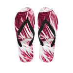 Red Cabbage Leaves Print Flip Flops