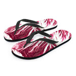 Red Cabbage Leaves Print Flip Flops