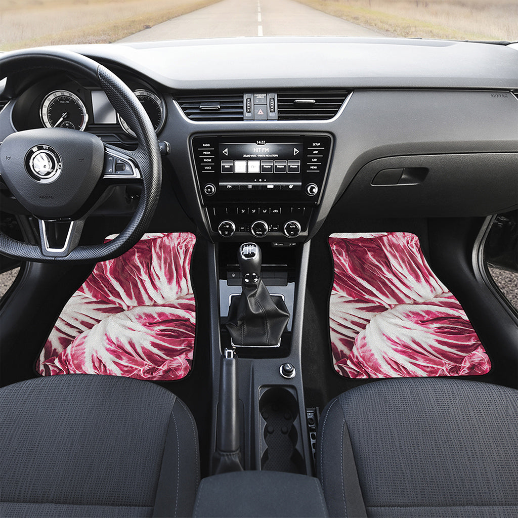 Red Cabbage Leaves Print Front and Back Car Floor Mats