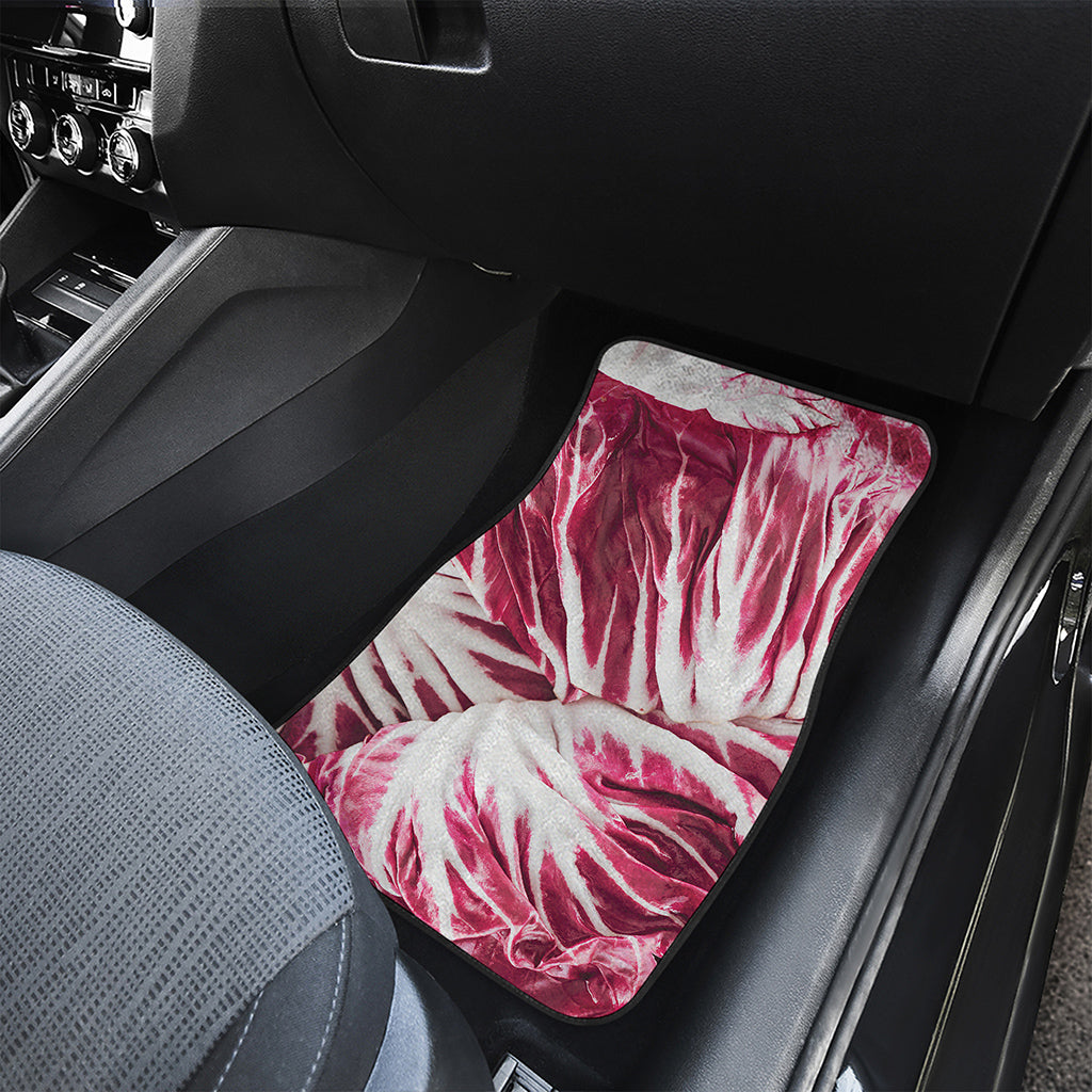 Red Cabbage Leaves Print Front and Back Car Floor Mats