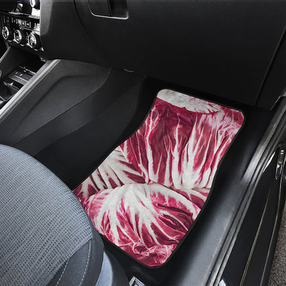 Red Cabbage Leaves Print Front and Back Car Floor Mats