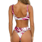 Red Cabbage Leaves Print Front Bow Tie Bikini