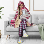 Red Cabbage Leaves Print Hooded Blanket