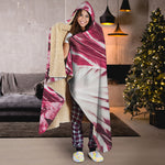 Red Cabbage Leaves Print Hooded Blanket