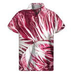Red Cabbage Leaves Print Men's Short Sleeve Shirt