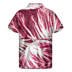 Red Cabbage Leaves Print Men's Short Sleeve Shirt