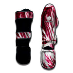 Red Cabbage Leaves Print Muay Thai Shin Guard