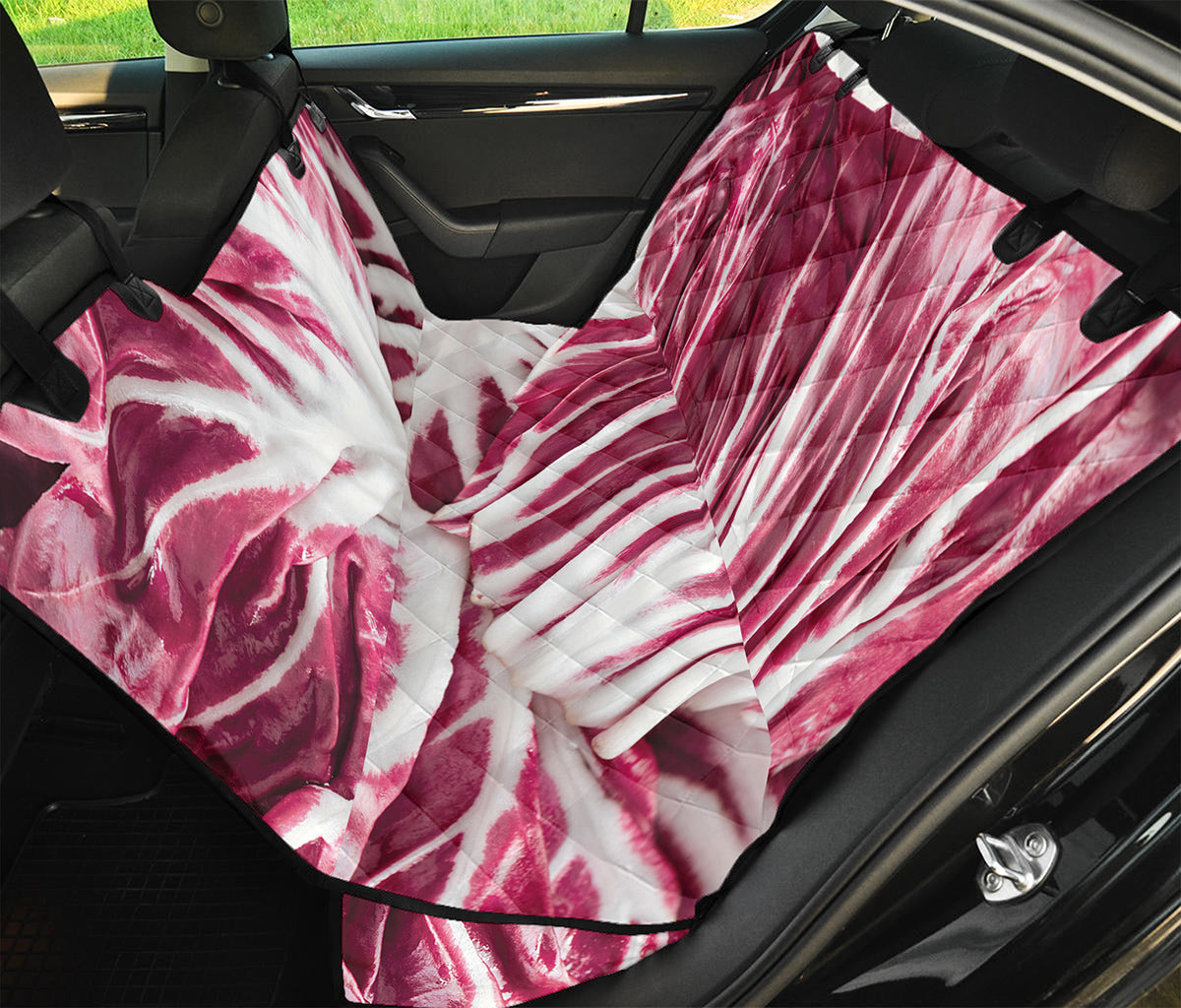 Red Cabbage Leaves Print Pet Car Back Seat Cover