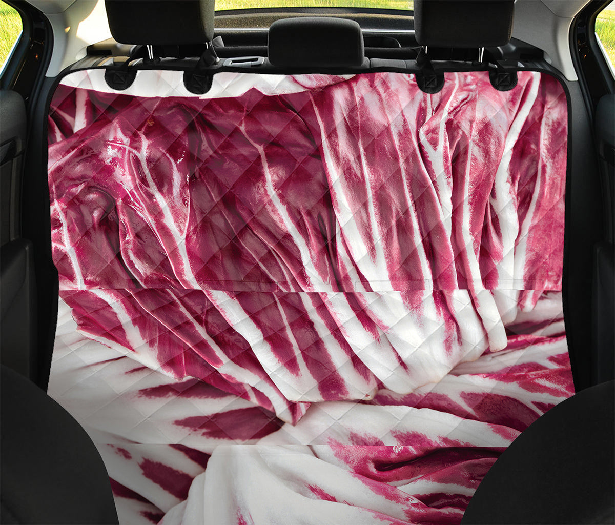 Red Cabbage Leaves Print Pet Car Back Seat Cover