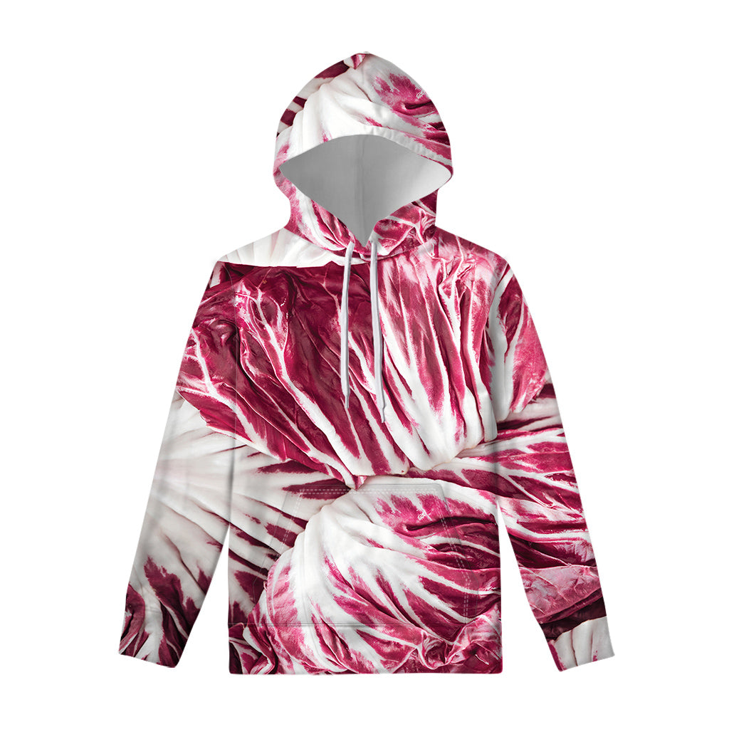 Red Cabbage Leaves Print Pullover Hoodie