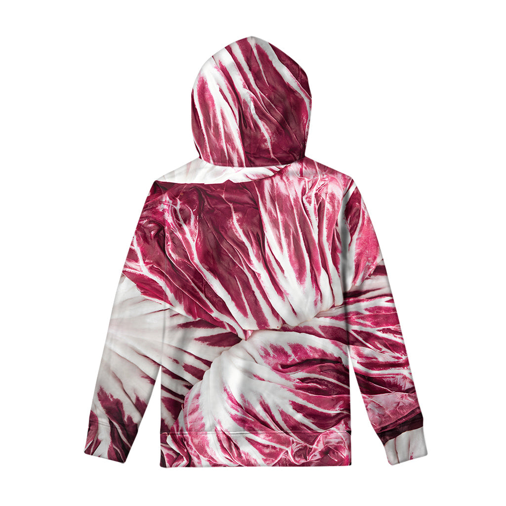 Red Cabbage Leaves Print Pullover Hoodie