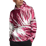 Red Cabbage Leaves Print Pullover Hoodie